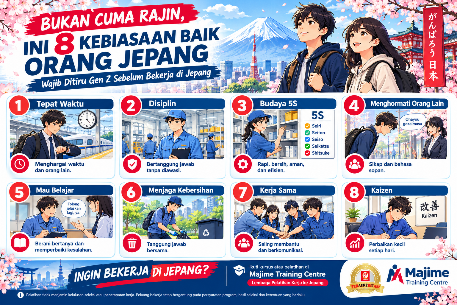 Majime Training Centre 8 Kebiasaan Baik Orang Jepang
